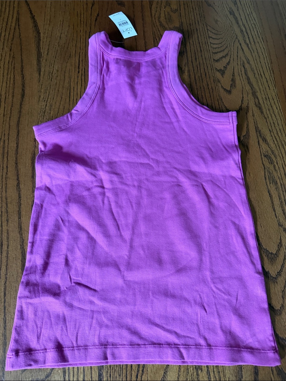 LOFT Ribbed Racerback Tank - Bright Magenta - Picture 3 of 3